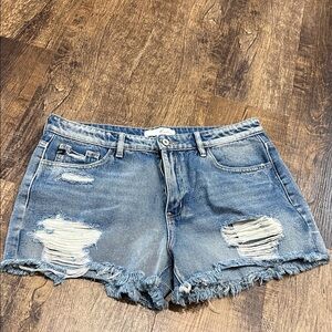 KanCan Blue Distressed Jean Shorts